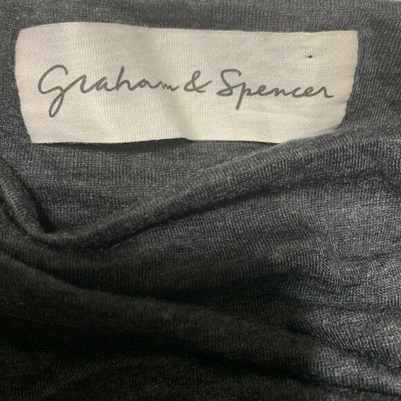 graham spencer solid charcoal gray rhinestone tank cowl neck top small - Picture 4 of 6